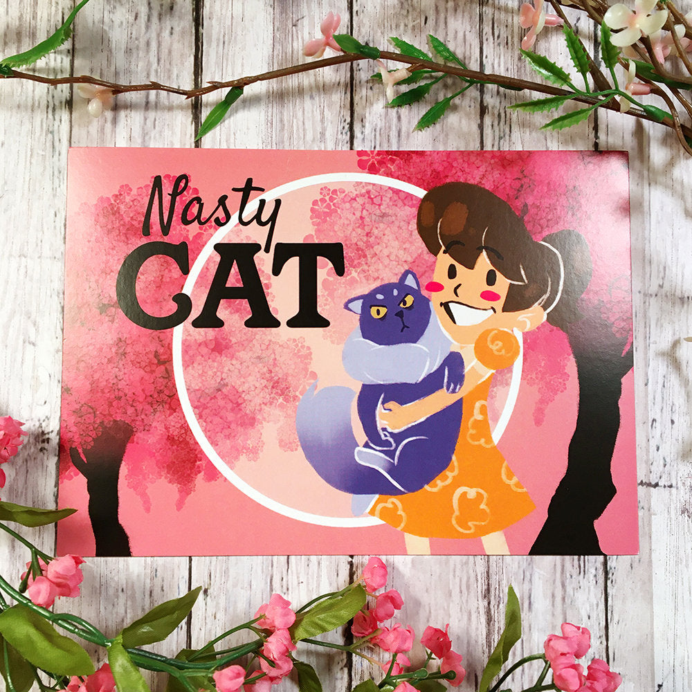 Nasty Cat Art Print: Serena and the Nasty Cat